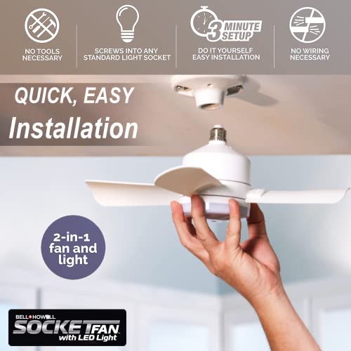 Light Bulb Socket Ceiling Fan & LED Light