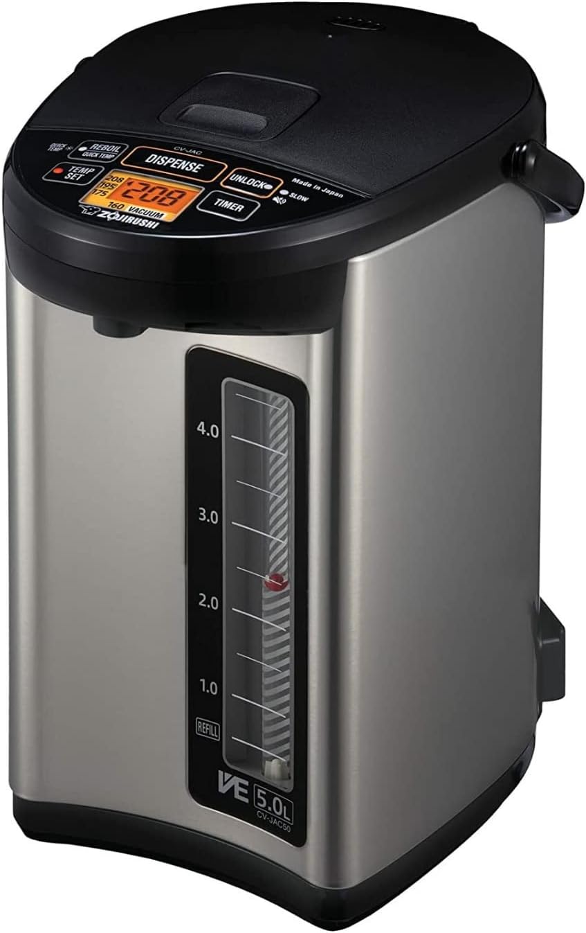 Zojirushi CV-JAC50XB 5.0 Liter VE Hybrid Water Boiler and Warmer (Stainless Black) heater, hot pot, boiler, cooker, rice, cv-jac50